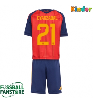 Spanien Mikel Oyarzabal #21 Replik Heimtrikot Kinder WM 2026 Kurzarm (+ Kurze Hosen)